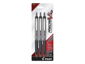 Caneta Esferográfica PILOT Precise V5 RT - Recarregável, Retrátil, Ponta Extra Fina (0,5mm) - 3 Unidades