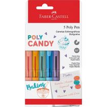 Caneta Esferográfica Poly Candy com 5 Cores - Faber Castell