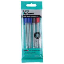 Caneta Esferográfica Prisma Bazze 1.0mm Cores clássicas Polybag 4 UN