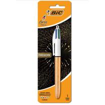 Caneta Esferográfica Retrátil 4 Cores Firework 1,0mm Bic