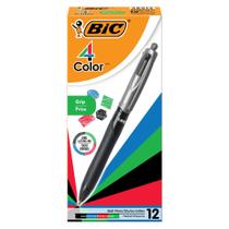 Caneta esferográfica retrátil BIC de 4 cores, 12 unidades