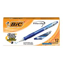 Caneta esferográfica retrátil BIC Velocity azul média, pacote com 12