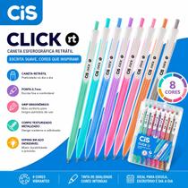 Caneta esferográfica retrátil CIS CLICK - 8 cores