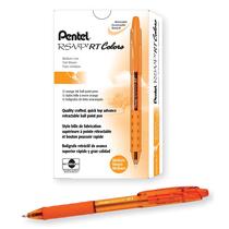 Caneta esferográfica retrátil Pentel RSVP RT Colors, 1,0 mm, laranja, pacote com 12 Caneta esferográfica retrátil Pentel RSVP RT Colors, 1,0 mm, laranja, pacote com 12