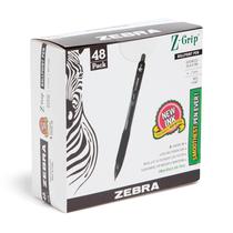 Caneta esferográfica retrátil Zebra Z-Grip 1,0 mm de tinta preta x48