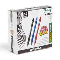 Caneta esferográfica retrátil Zebra Z-Grip média, pacote com 48