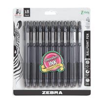 Caneta esferográfica retrátil Zebra Z-Grip, tinta preta, pacote com 18 Caneta esferográfica retrátil Zebra Z-Grip, tinta preta, pacote com 18