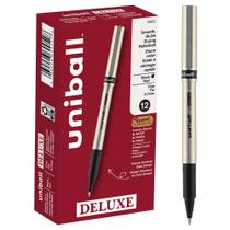 Caneta esferográfica Roller Uniball Deluxe Fine 0,7 mm com tinta preta x12