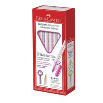 Caneta Esferográfica Rosa Trilux Ponta Média 1.0 Caixa 12 Unidades Faber Castell