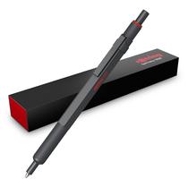 Caneta esferográfica Rotring 600 com tinta preta de ponto médio e corpo metálico