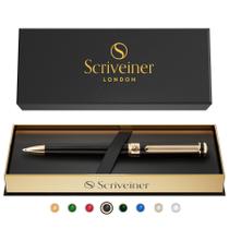 Caneta esferográfica Scriveiner Black Lacquer com acabamento em ouro 24K