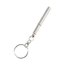 Caneta Esferográfica Telescópica Mini Portátil Em Aço Inoxidável Com Chaveiro, Ferramenta Para