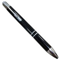 Caneta esferográfica tinta azul black metal classic escritório luxo preta