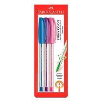 Caneta esferografica triangular trilux 1.0mm cores / c/3un / faber