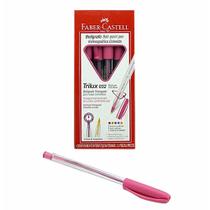 Caneta Esferográfica Triangular Trilux 1.0mm Rosa 032 Faber-castell - 12un