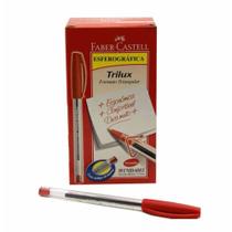 Caneta esferografica triangular trilux 1.0mm vermelho / 50un / faber Caneta esferografica triangular trilux 1.0mm vermelho / 50un / faber