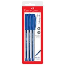 Caneta Esferográfica Trilux 032 Azul com 3 Unidades - Faber-Castell