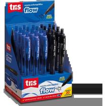 Caneta Esferográfica TRIS FLOW Retrátil Azul e Preta Display com 20 Unidades