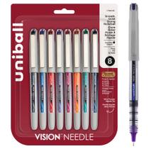 Caneta esferográfica Uniball Vision Needle Fine 0,7 mm, pacote com 8 Caneta esferográfica Uniball Vision Needle Fine 0,7 mm, pacote com 8