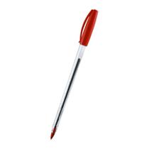 Caneta esferográfica vermelha cristal kit com 3