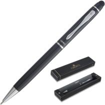 Caneta Esferográfica Viena Esfera Preta com Detalhes Cromados