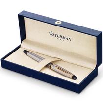 Caneta esferográfica Waterman Expert em aço inoxidável com acabamento dourado