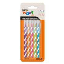 Caneta Esferográfica Wave Mini Cores Sortidas 1.0mm C/5 - Bazze
