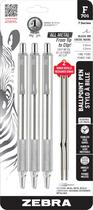 Caneta Esferográfica Zebra Pen F-701 - Ponta Fina em Aço Inoxidável