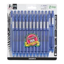 Caneta Esferográfica Zebra Pen Z-Grip - Tinta Azul Retrátil - Pacote com 24 Caneta Esferográfica Zebra Pen Z-Grip - Tinta Azul Retrátil - Pacote com 24