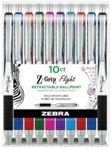 Caneta esferográfica Zebra Z-Grip Flight 1,2 mm Bold Assorted Ink, pacote com 10