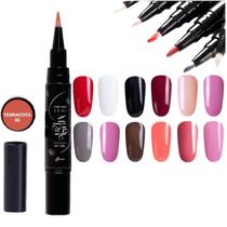 Caneta Esmalte 3 Em 1 Unhas Gel Led Uv 1 Etapa Profissional Terracota