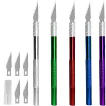 Caneta Estilete Alumínio Precisão Hobby Maquete + 05 Lâminas