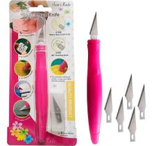 Caneta Estilete Artesanato Scrapbook Hobby Maquete + 5 Refil