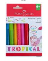 Caneta Faber Castell Fine Pen 0.4 6 Cores Tropical FPB/ES6ZF Caneta Faber Castell Fine Pen 0.4 6 Cores Tropical FPB/ES6ZF