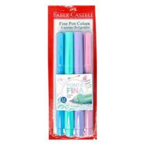 Caneta Faber Castell Fine Pen 0.4Mm Tons Pastel 4 Cores Caneta Faber Castell Fine Pen 0.4Mm Tons Pastel 4 Cores