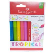 Caneta Faber-castell Fine Pen Colors Tropical 0.4 6 Cores Caneta Faber-castell Fine Pen Colors Tropical 0.4 6 Cores