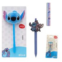 Caneta Face Em Gel Borracha Apontador Stitch Caneta Retratil