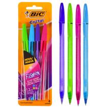 Caneta Fashion Cristal 1.2mm Com 4 Unidades - Bic