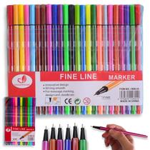 Caneta Fine Line Ponta Fina 24 Cores Vibrantes Lettering