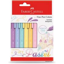 Caneta Fine Pen Colors 0.4mm Faber-Castell Tons Pastel Kit com 6 cores