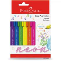 Caneta Fine Pen Colors 0.4mm Ponta Fina Estojo 6 Cores - Faber Castell