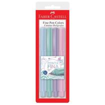 Caneta Fine Pen Colors c/ 4 Tons Pastel - Faber Castell