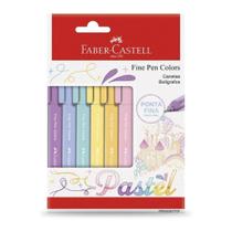 Caneta Fine Pen Colors Pastel Faber-Castell 6 Cores Caneta Fine Pen Colors Pastel Faber-Castell 6 Cores