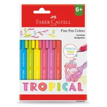 Caneta Fine Pen FABER-CASTELL 0.4 mm Estojo com 6 Cores