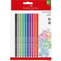 Caneta Fine Pen Pop FABER CASTELL Ponta Fina 0.4mm 10 Cores Caneta Fine Pen Pop FABER CASTELL Ponta Fina 0.4mm 10 Cores