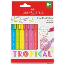 Caneta Fine Pen Tropical 6 Cores 0.4 Faber Castell