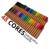 Caneta fineline 48 cores corpo amarelo ref c60183