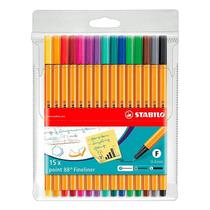 Caneta Fineliner 0.4mm Point 88 15 Cores - Stabilo Caneta Fineliner 0.4mm Point 88 15 Cores - Stabilo