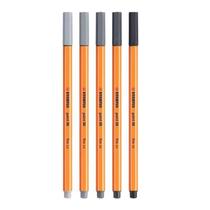 Caneta Fineliner 0.4mm Point 88 5 Tons de Cinza - Stabilo Caneta Fineliner 0.4mm Point 88 5 Tons de Cinza - Stabilo