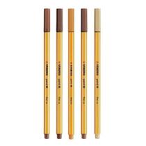 Caneta Fineliner 0.4mm Point 88 5 Tons De Marrom - Stabilo Caneta Fineliner 0.4mm Point 88 5 Tons De Marrom - Stabilo